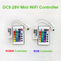 DC12V Mini Wifi RGB / RGBW Led Controller + IR 24 Controlador remoto clave para RGB / RGBW LED Strip